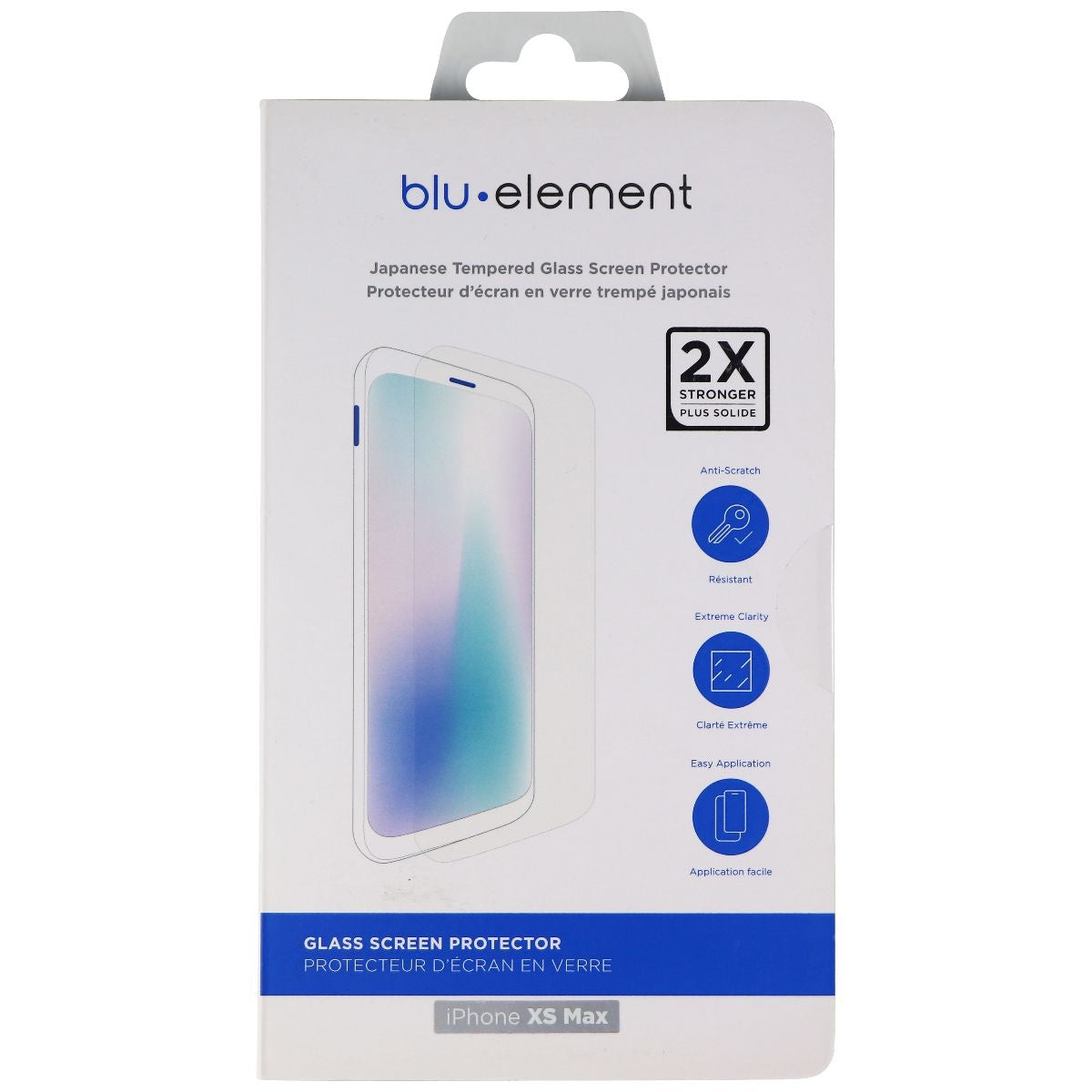 Blu Element Glass Screen Protector for Apple iPhone Xs Max Smartphone - Clear Cell Phone - Screen Protectors Blu Element - Simple Cell Bulk Wholesale Pricing - USA Seller