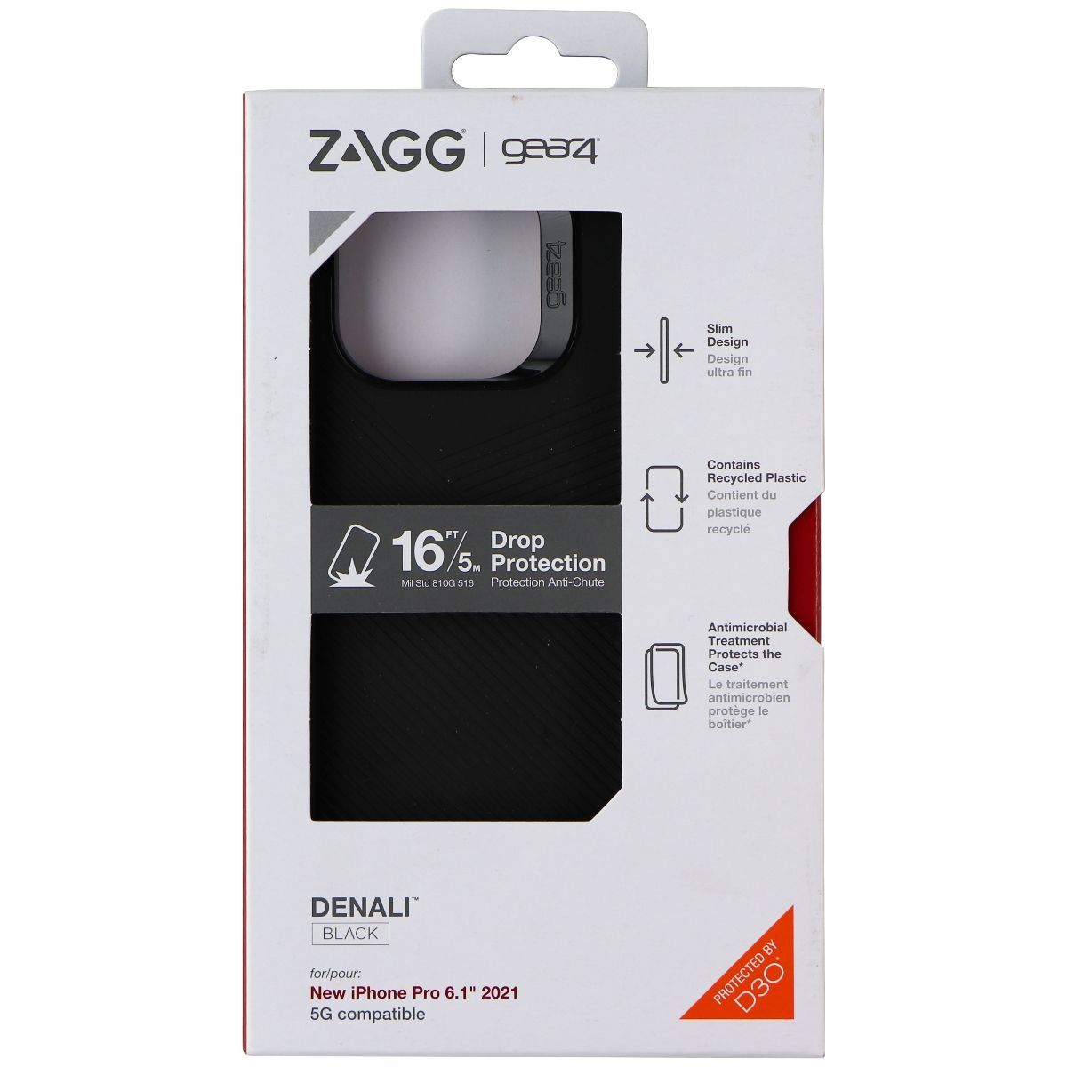 ZAGG Gear4 Denali Series Case for Apple iPhone 13 Pro - Black Cell Phone - Cases, Covers & Skins Zagg - Simple Cell Bulk Wholesale Pricing - USA Seller
