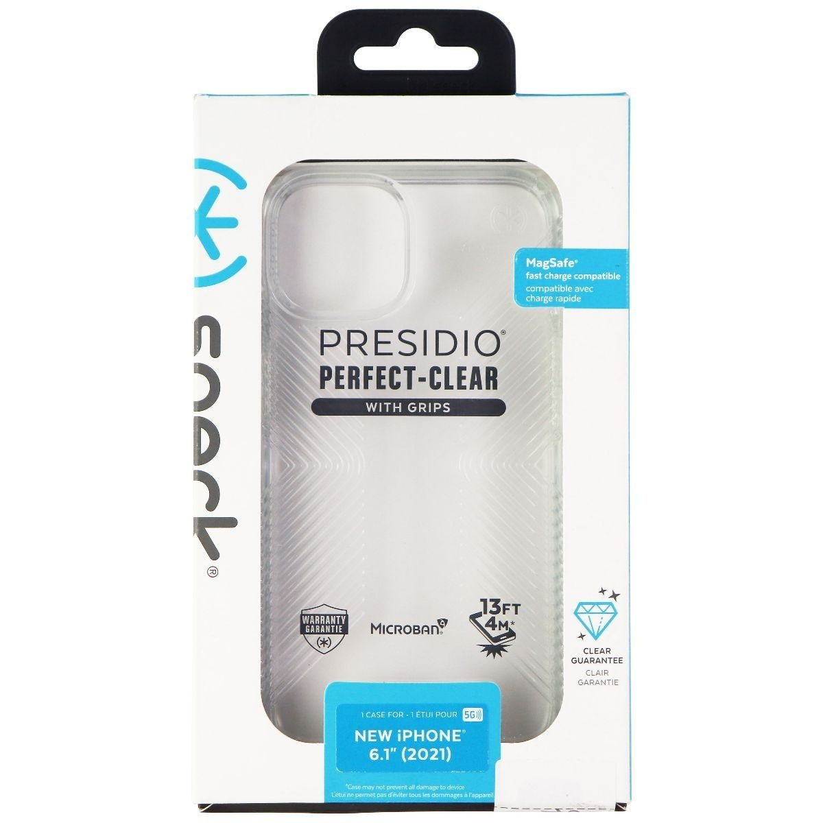 Speck Presidio Perfect Clear Grip Case for Apple iPhone 13 - Clear Cell Phone - Cases, Covers & Skins Speck - Simple Cell Bulk Wholesale Pricing - USA Seller