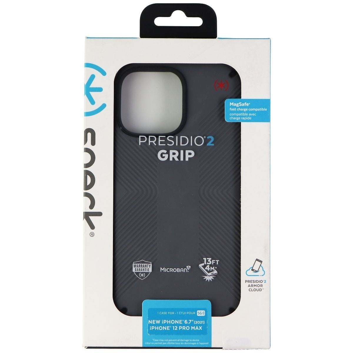Speck Presidio2 Grip Case for iPhone 13 Pro Max/12 Pro Max - Graphite Grey/Black Cell Phone - Cases, Covers & Skins Speck - Simple Cell Bulk Wholesale Pricing - USA Seller