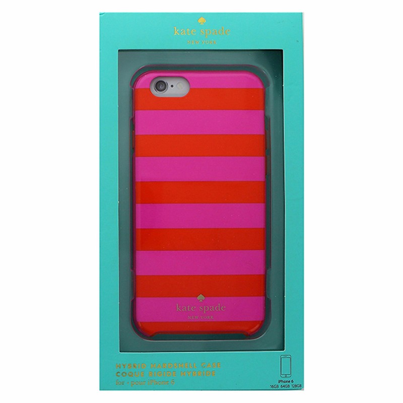 Kate Spade Hybrid Hardshell Case for iPhone 6s/6 - Pink Candy Stripe Cell Phone - Cases, Covers & Skins Kate Spade - Simple Cell Bulk Wholesale Pricing - USA Seller