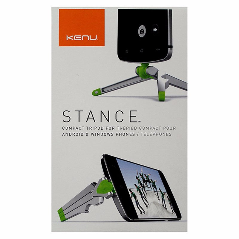 Kenu Stance Tripod for Android & Windows Phones - Silver & Green Cell Phone - Mounts & Holders Kenu - Simple Cell Bulk Wholesale Pricing - USA Seller