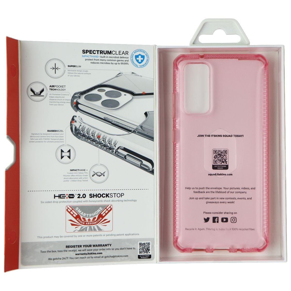 ITSKINS Spectrum Clear Series Case for Samsung S20 FE 5G - Light Pink Cell Phone - Cases, Covers & Skins ITSKINS - Simple Cell Bulk Wholesale Pricing - USA Seller