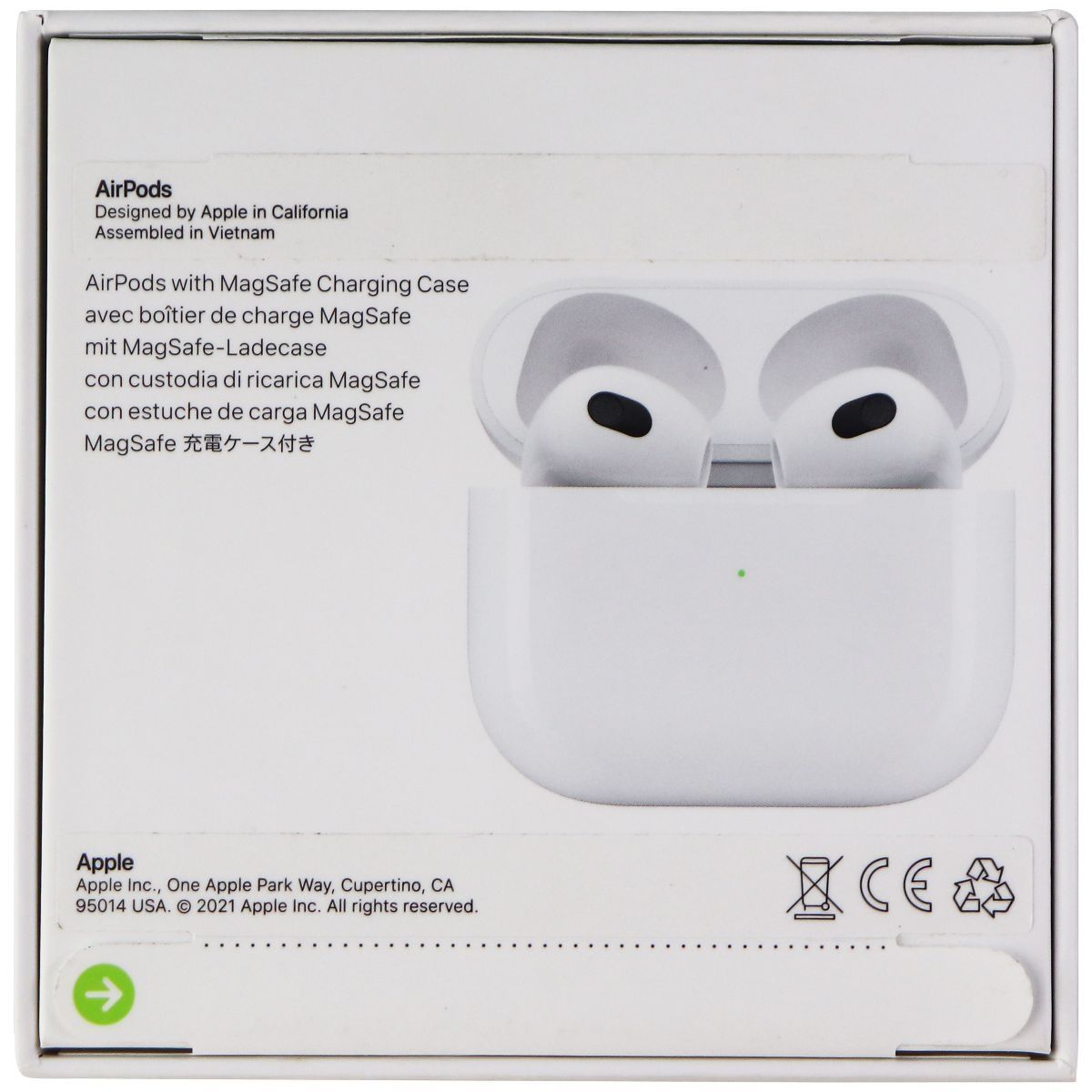 Apple AirPods (3rd Gen) - White (MME73AM/A / A2566) with MagSafe Charging Case Portable Audio - Headphones Apple - Simple Cell Bulk Wholesale Pricing - USA Seller