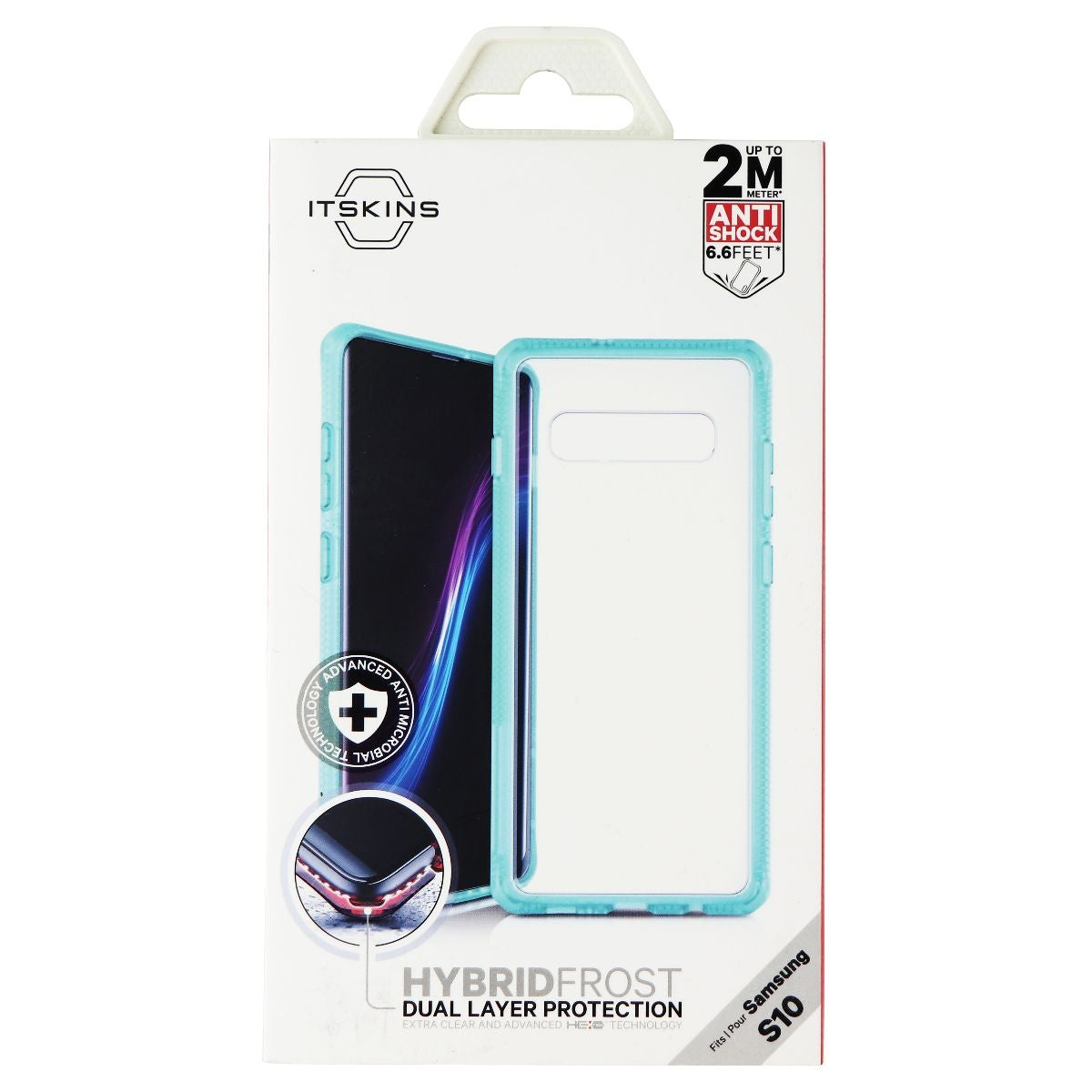 ITSKINS Hybrid Frost for Samsung Galaxy S10 - Tiffany Green and Transparent Cell Phone - Cases, Covers & Skins ITSKINS - Simple Cell Bulk Wholesale Pricing - USA Seller