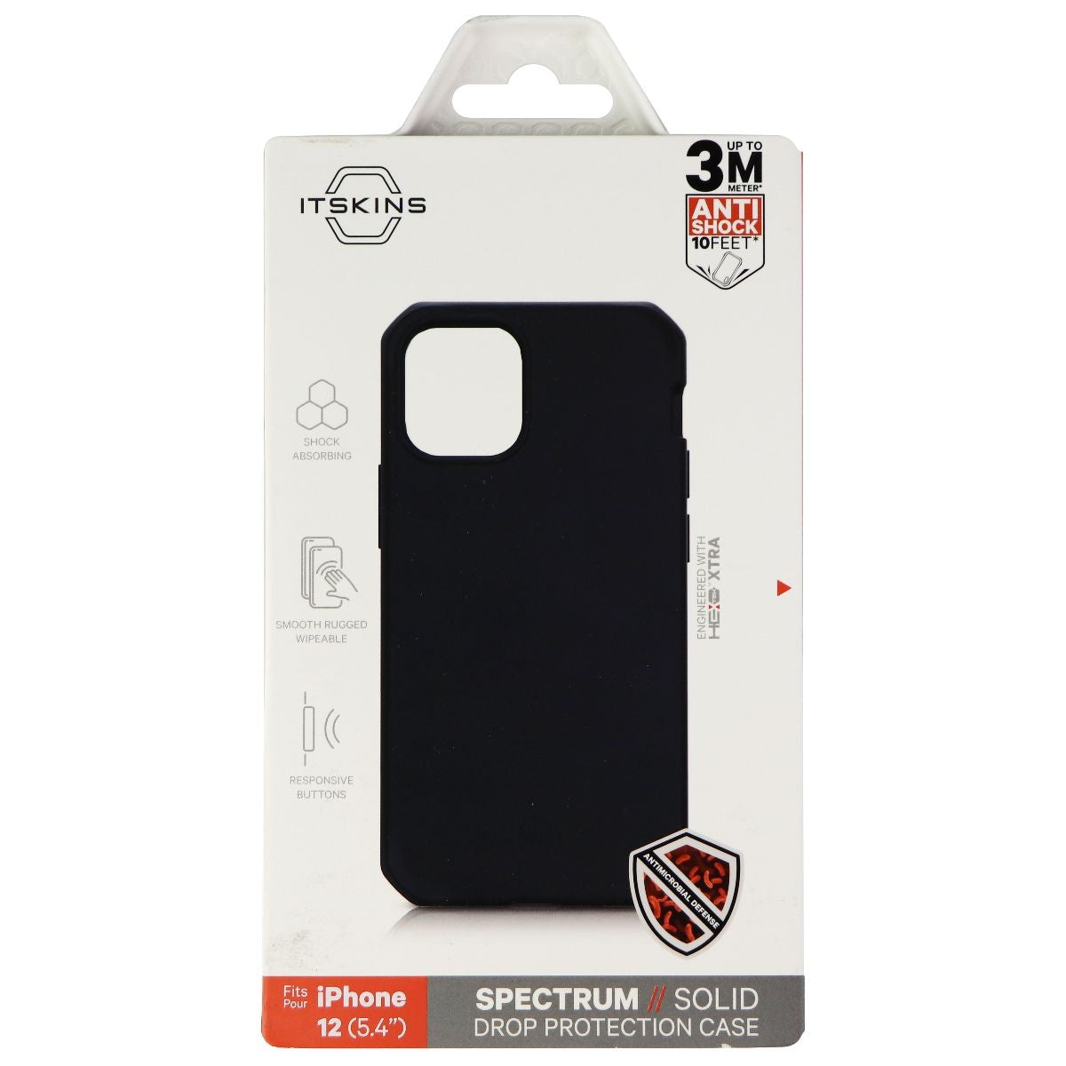 ITSKINS Spectrum Solid Series Case for Apple iPhone 12 Mini - Plain Black Cell Phone - Cases, Covers & Skins ITSKINS - Simple Cell Bulk Wholesale Pricing - USA Seller