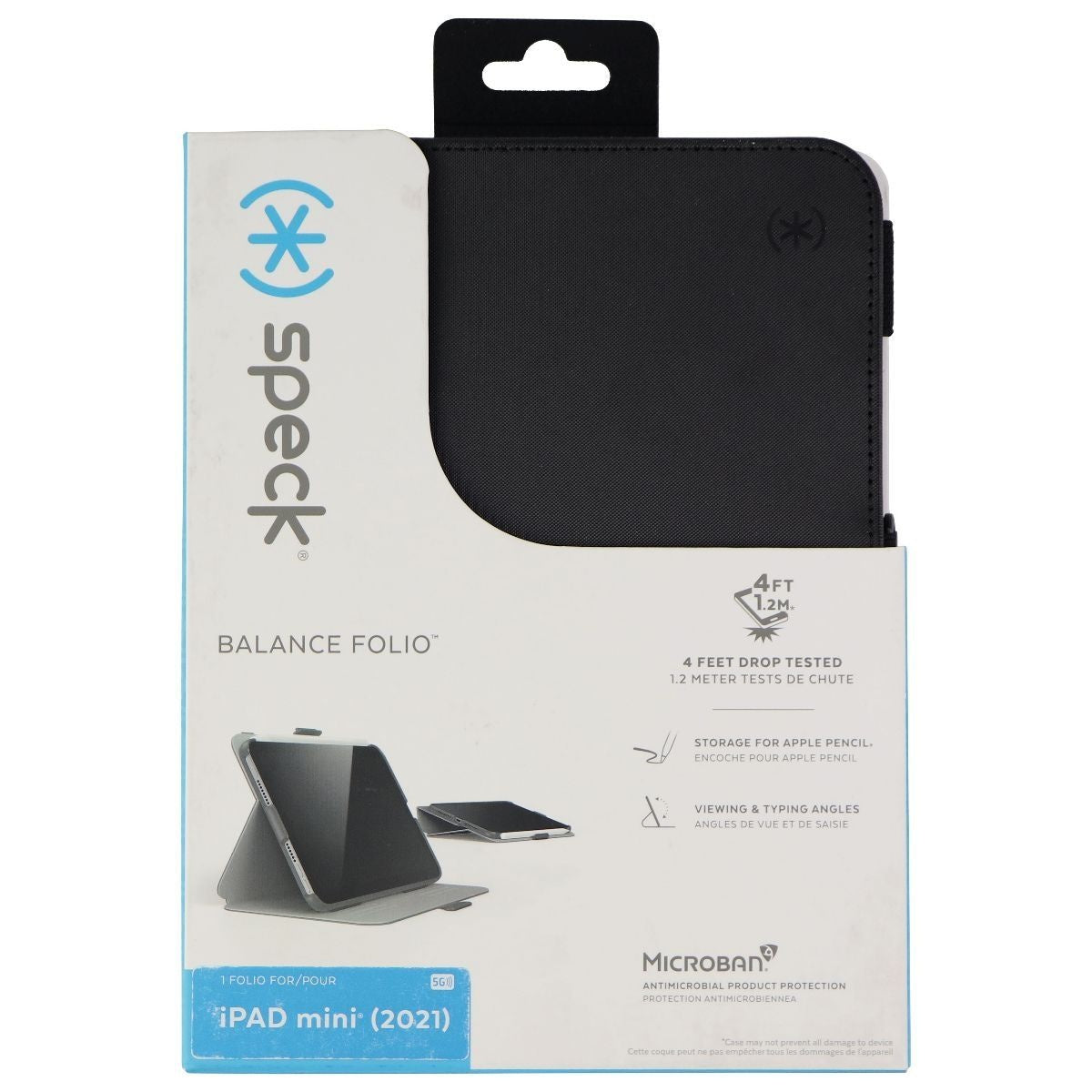 Speck Products Balance Folio for Apple iPad Mini (2021) - Black iPad/Tablet Accessories - Cases, Covers, Keyboard Folios Speck - Simple Cell Bulk Wholesale Pricing - USA Seller
