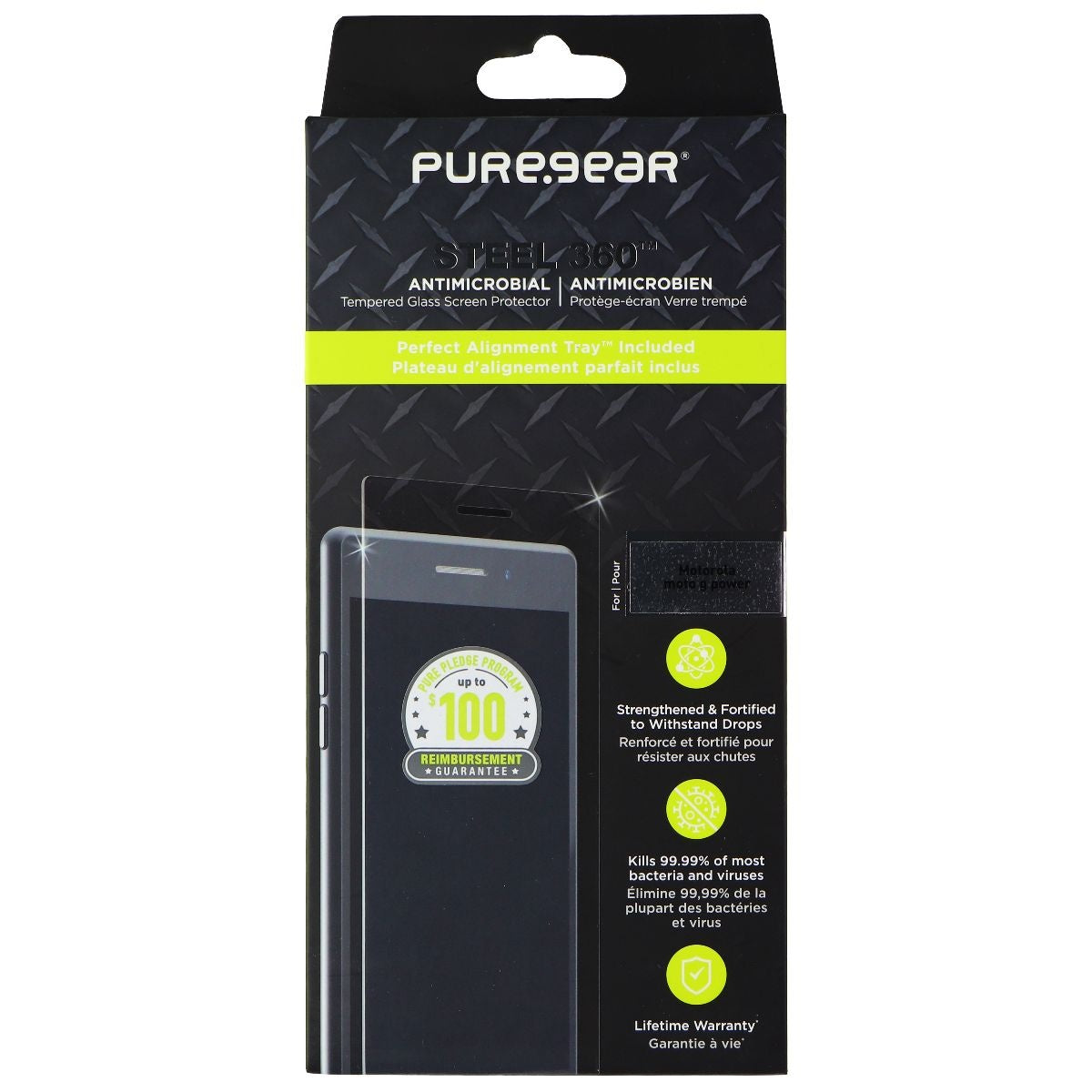 PureGear Steel 360 Screen Protector for Motorola Moto G Power (2021) - Clear Cell Phone - Screen Protectors PureGear - Simple Cell Bulk Wholesale Pricing - USA Seller