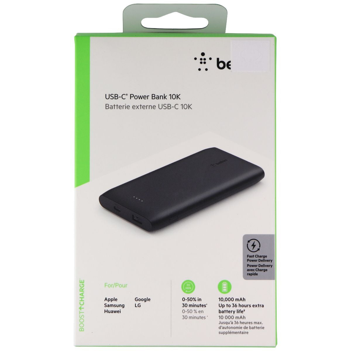 Belkin BoostCharge USB-C PD Power Bank 10K Battery Pack with USB-C Cable - Black