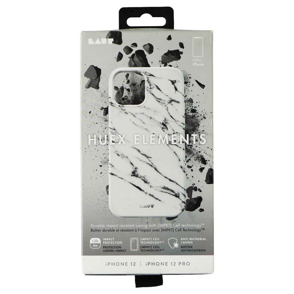 LAUT Huex Elements Series Case for iPhone 12 Pro & iPhone 12 - Marble White Cell Phone - Cases, Covers & Skins Laut - Simple Cell Bulk Wholesale Pricing - USA Seller