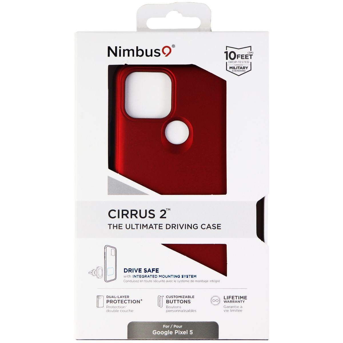 Nimbus9 Cirrus 2 Series Hard Case for Google Pixel 5 Smartphones - Red/Black Cell Phone - Cases, Covers & Skins Nimbus9 - Simple Cell Bulk Wholesale Pricing - USA Seller