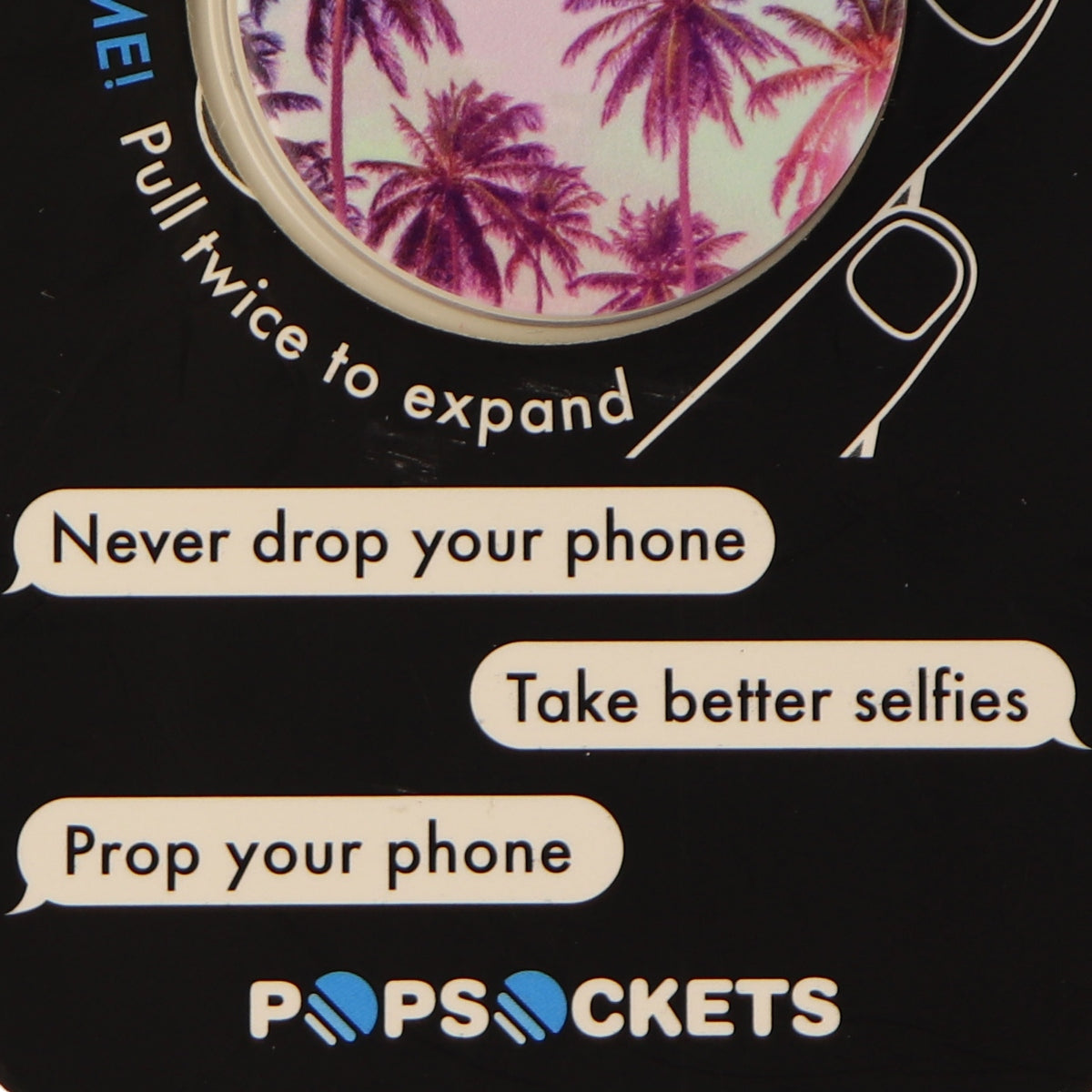 Genuine PopSockets Grip & Stand for Phones and Tablets - White/Palm Trees