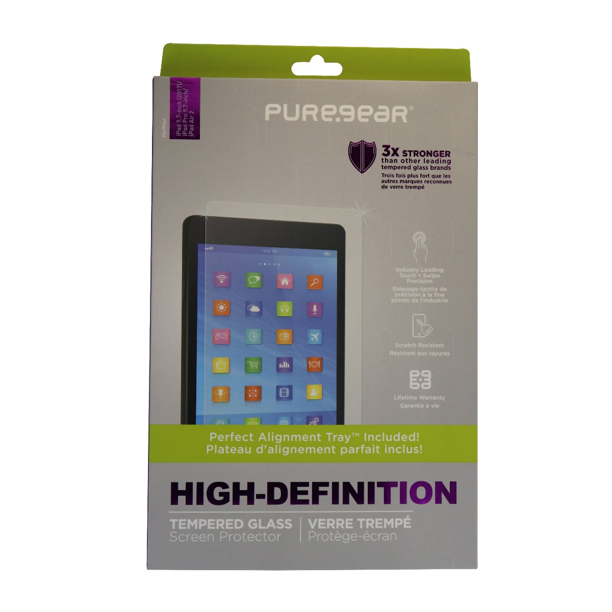 PureGear HD Tempered Glass w/ Self Aligning Tray for Apple iPad Pro 9.7 / Air 2 iPad/Tablet Accessories - Screen Protectors PureGear - Simple Cell Bulk Wholesale Pricing - USA Seller