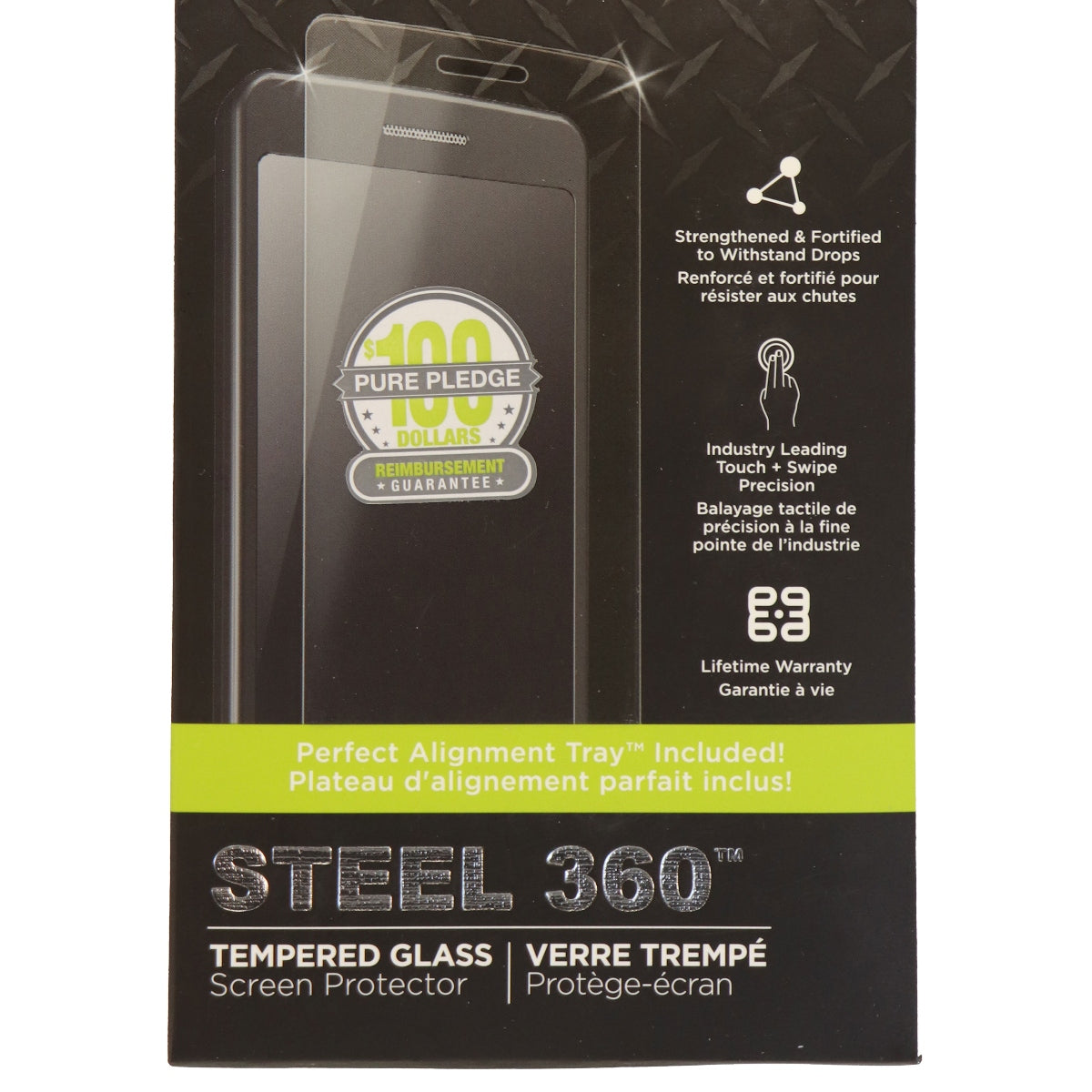 PureGear Steel 360 Tempered Glass Screen Protector for Moto Z Droid - Clear Cell Phone - Screen Protectors PureGear - Simple Cell Bulk Wholesale Pricing - USA Seller
