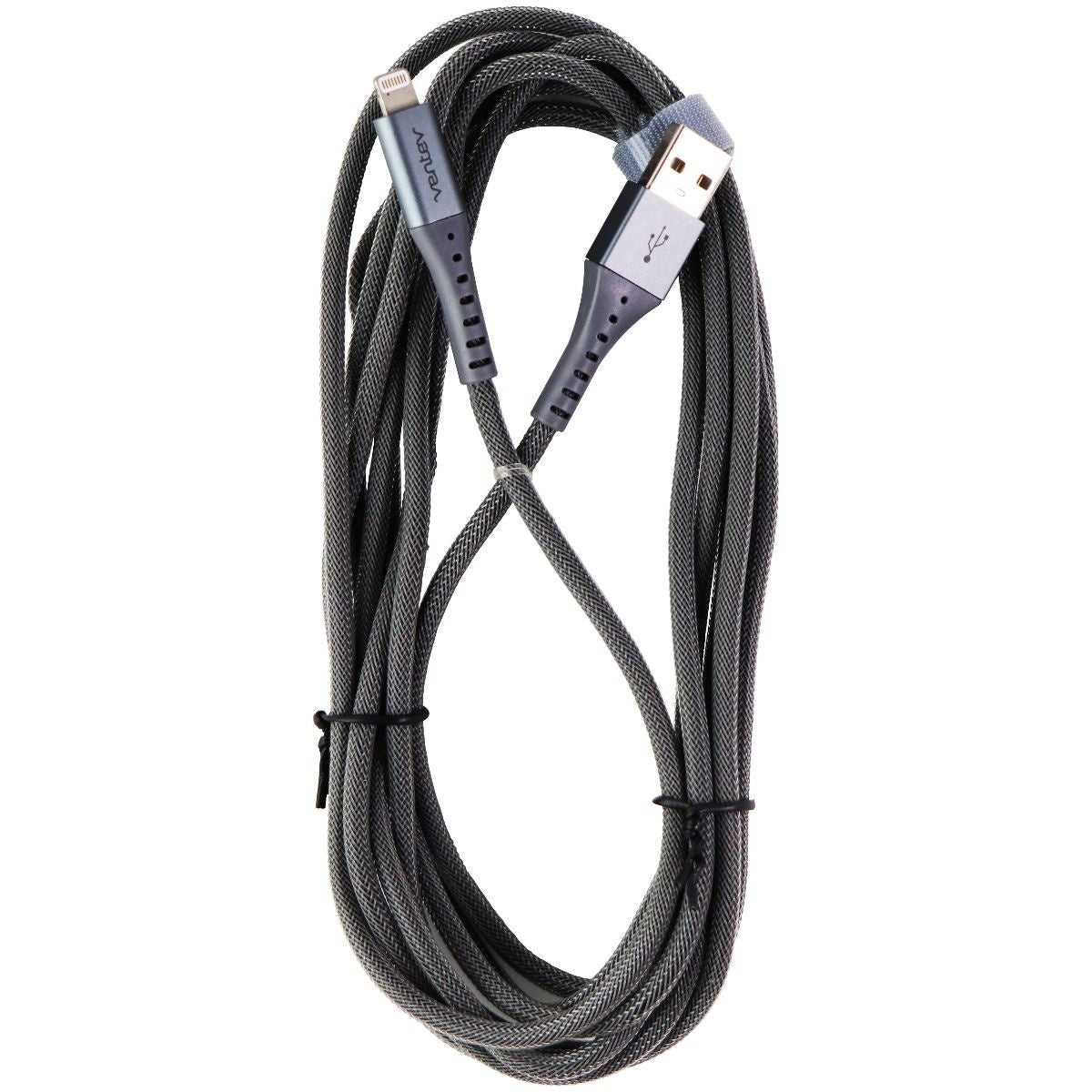 Ventev (10-Ft) ChargeSync USB-A to 8-Pin Lightning Alloy Cable - Steel Gray Cell Phone - Cables & Adapters Ventev - Simple Cell Bulk Wholesale Pricing - USA Seller