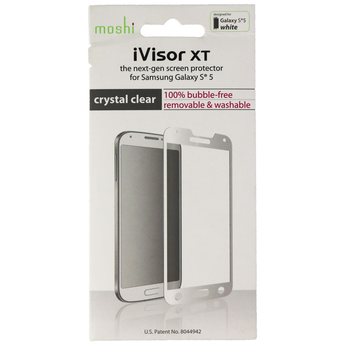 Moshi iVisor XT Screen Protector for Samsung Galaxy S5 - Clear/White Cell Phone - Screen Protectors Moshi - Simple Cell Bulk Wholesale Pricing - USA Seller