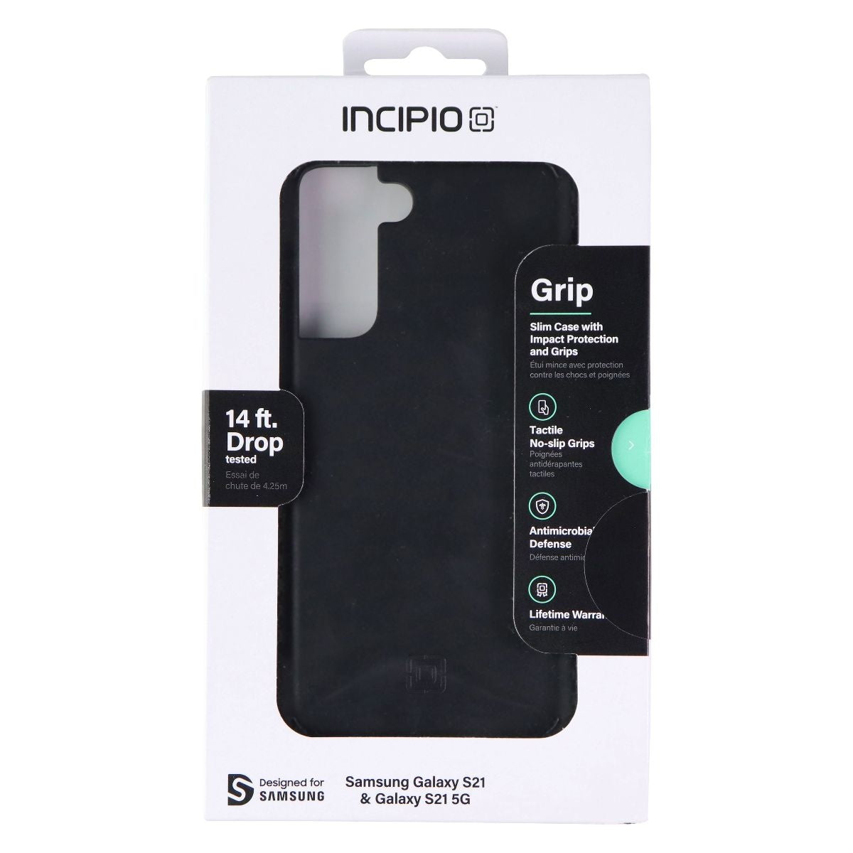 Incipio Grip Series Case for Samsung Galaxy S21 5G - Black Cell Phone - Cases, Covers & Skins Incipio - Simple Cell Bulk Wholesale Pricing - USA Seller