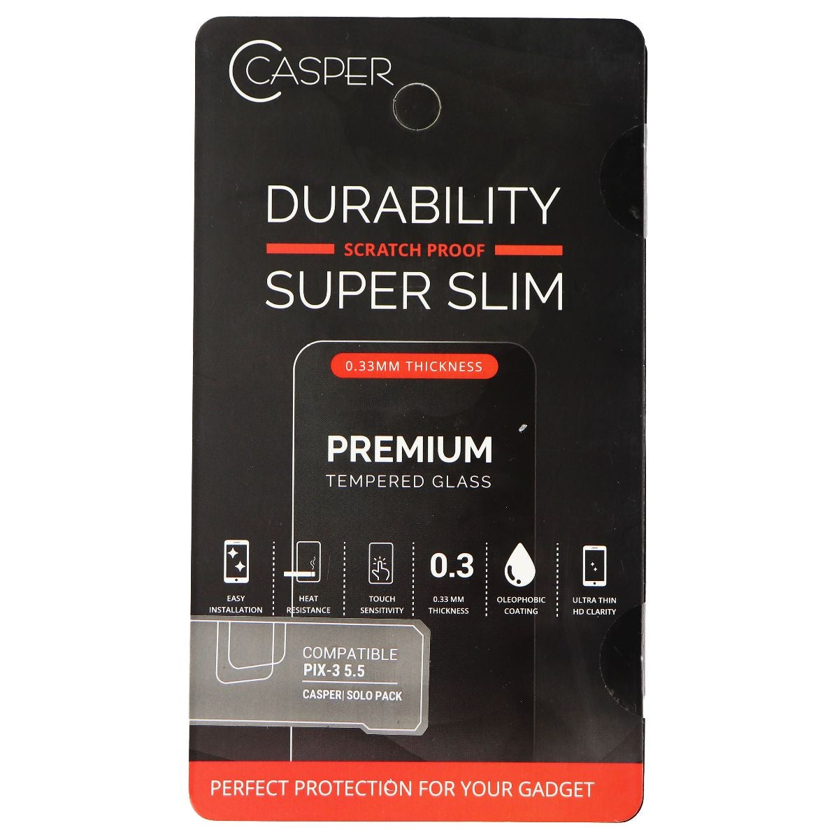 Casper Premium Super Slim 9H Tempered Glass for Google Pixel 3 Cell Phone - Screen Protectors Casper - Simple Cell Bulk Wholesale Pricing - USA Seller