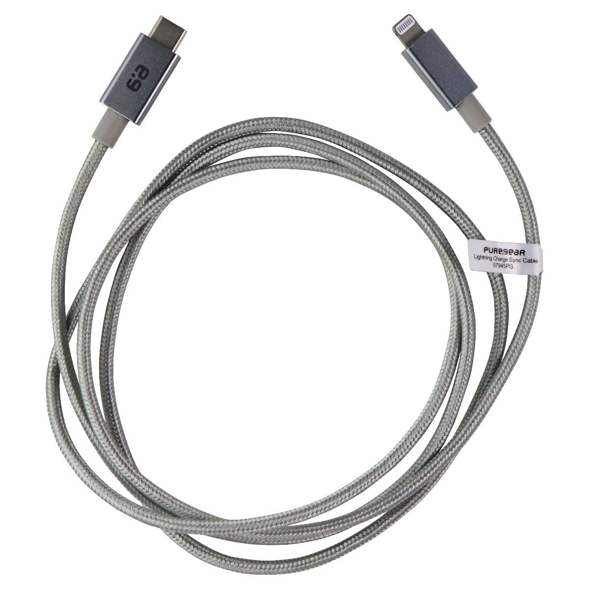 PureGear (4-Foot) Braided USB-C to Lightning 8-Pin Charge/Sync Cable - Gray Cell Phone - Cables & Adapters PureGear - Simple Cell Bulk Wholesale Pricing - USA Seller