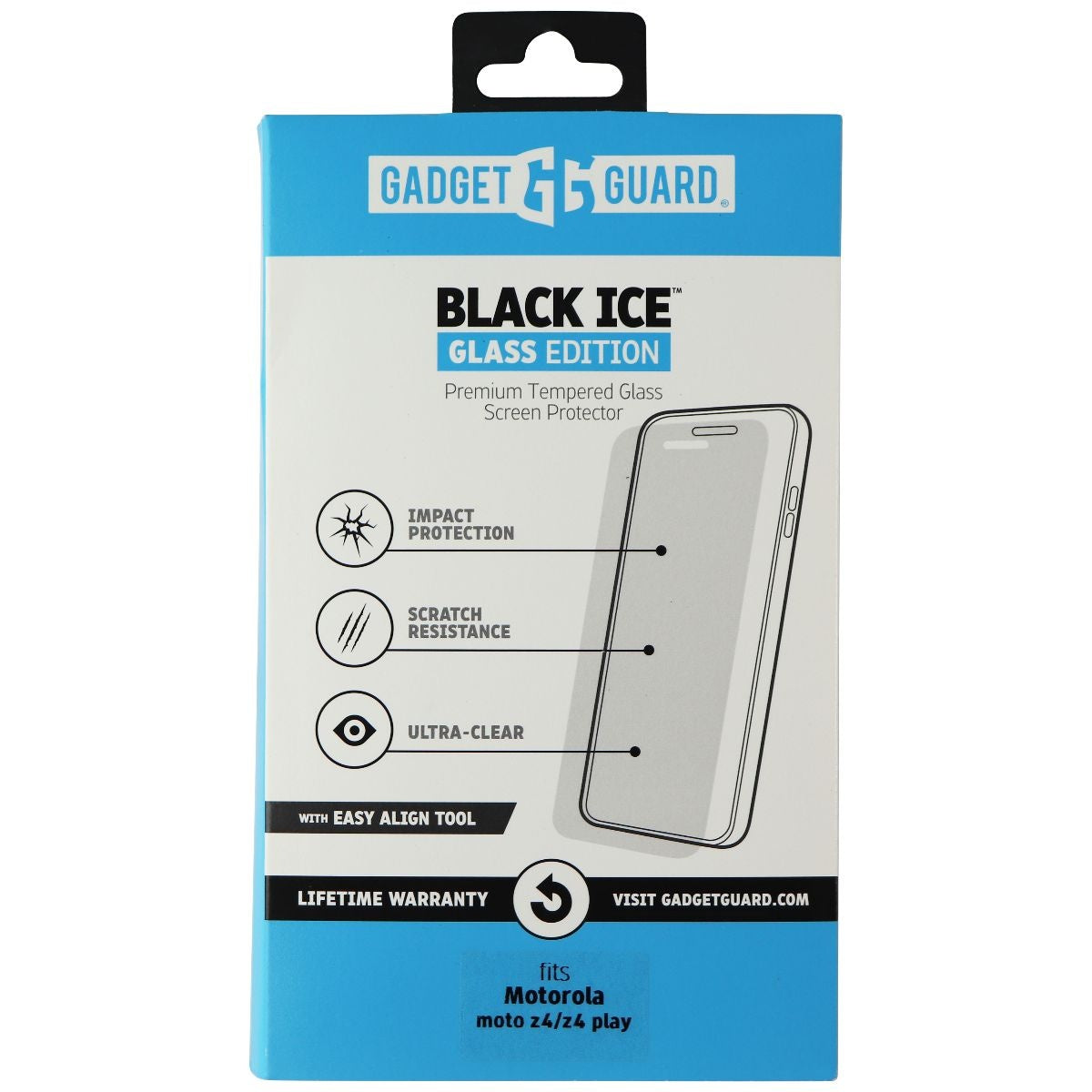 Gadget Guard Black Ice Glass Edition for Motorola Moto Z4 / Z4 Play - Clear Cell Phone - Screen Protectors Gadget Guard - Simple Cell Bulk Wholesale Pricing - USA Seller