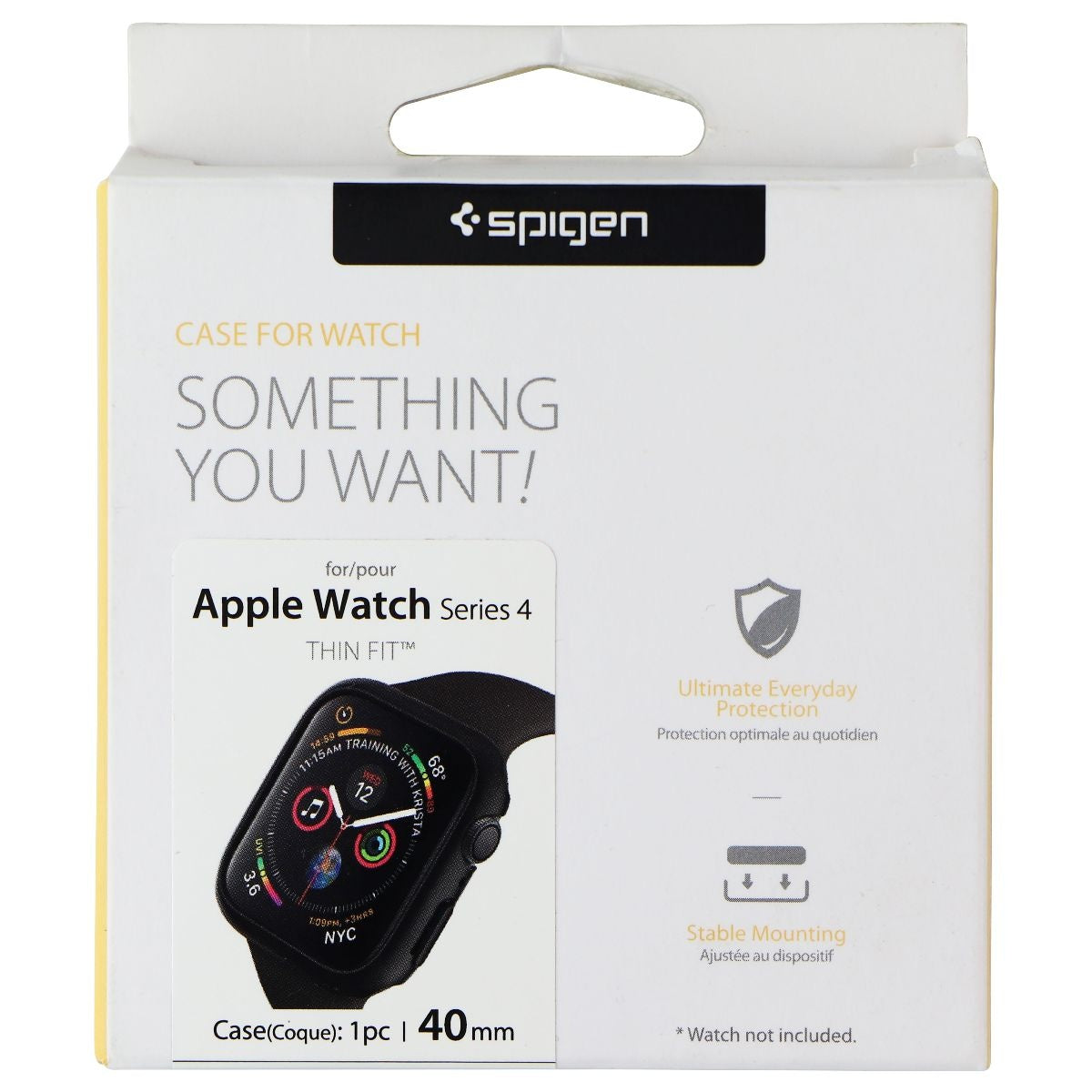 Spigen Thin Fit Series Case for Apple Watch Series 6/5/4 & SE2/SE (40mm) - Black Smart Watch Accessories - Smart Watch Cases Spigen - Simple Cell Bulk Wholesale Pricing - USA Seller