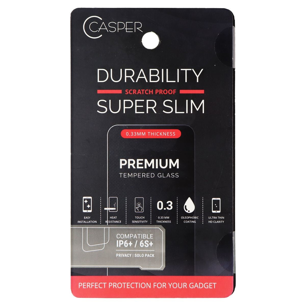 Casper Premium Tempered Glass Clear iPhone 6/6s Plus Cell Phone - Screen Protectors Casper - Simple Cell Bulk Wholesale Pricing - USA Seller