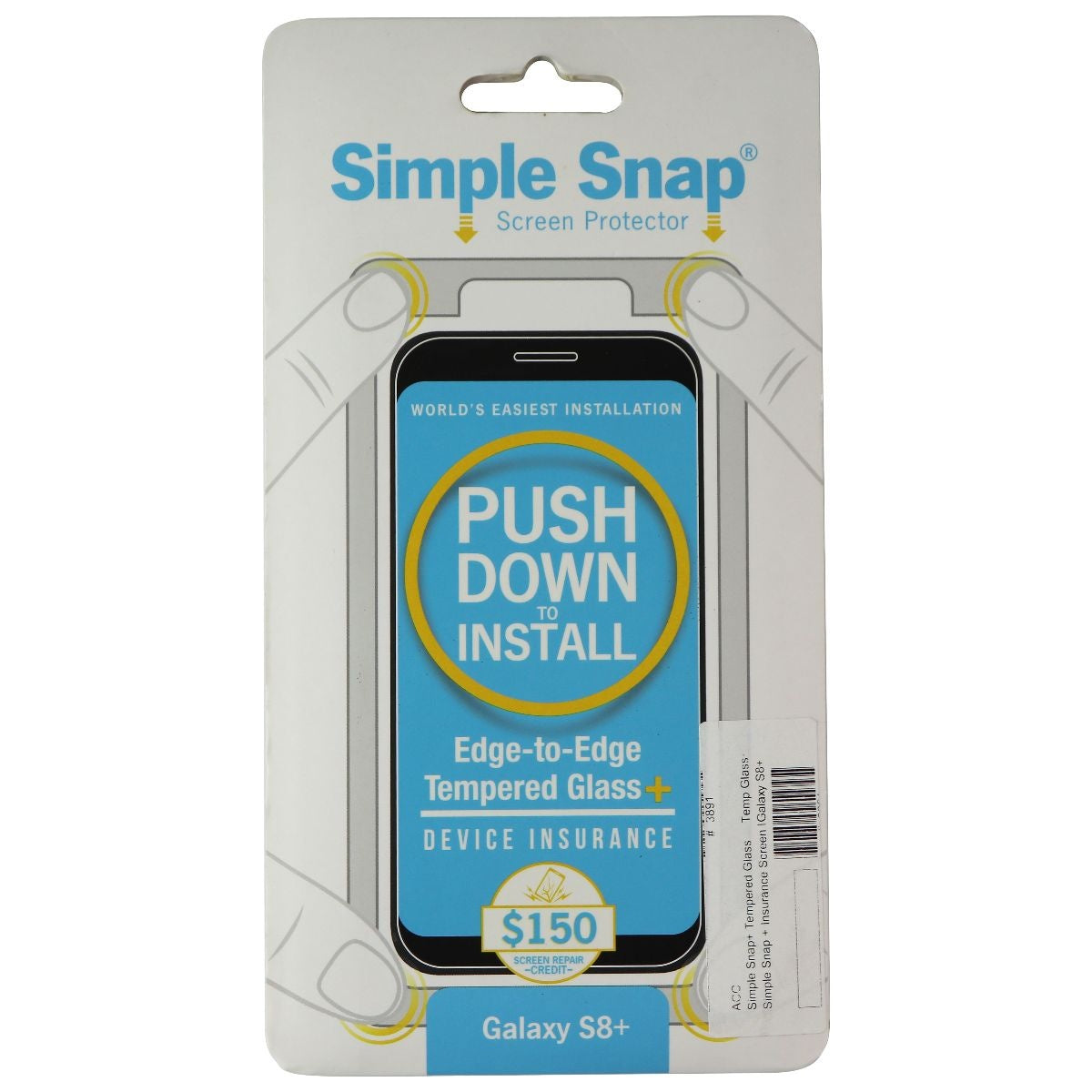 Simple Snap Edge-to-Edge Tempered Glass+ Screen Protector for Samsung Galaxy S8+ Cell Phone - Screen Protectors Simple Snap - Simple Cell Bulk Wholesale Pricing - USA Seller