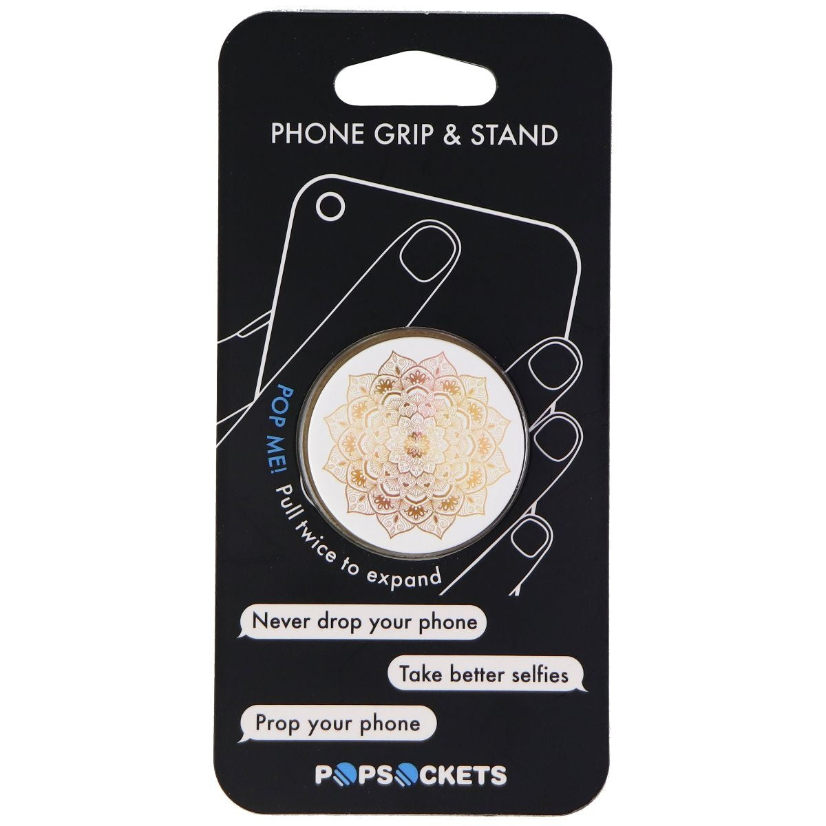PopSockets: Collapsible Grip and Stand for Phones and Tablets - Golden Silence Cell Phone - Mounts & Holders PopSockets - Simple Cell Bulk Wholesale Pricing - USA Seller