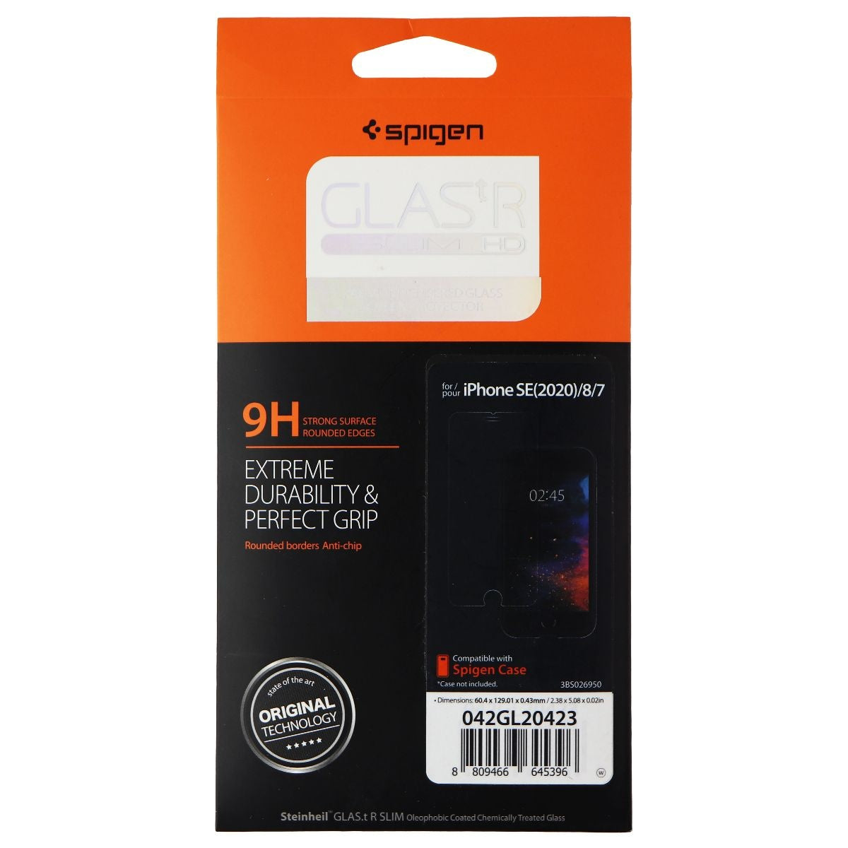 Spigen Glas tR Slim HD Tempered Glass Screen Protector for iPhone SE (2020)/8/7 Cell Phone - Screen Protectors Spigen - Simple Cell Bulk Wholesale Pricing - USA Seller