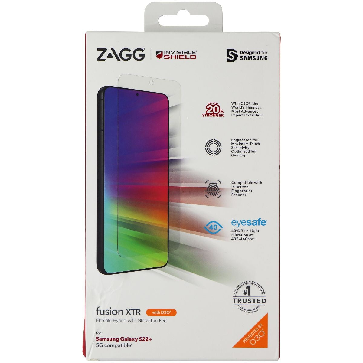 ZAGG InvisibleShield Fusion XTR Screen Protector for Samsung Galaxy S22+ Cell Phone - Screen Protectors Zagg - Simple Cell Bulk Wholesale Pricing - USA Seller