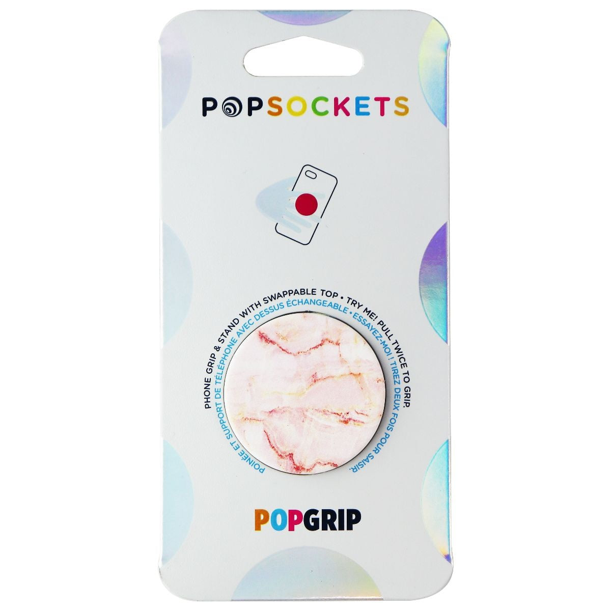 PopSockets Phone Grip with Expanding Kickstand for All Smartphones - Rose Marble Cell Phone - Mounts & Holders PopSockets - Simple Cell Bulk Wholesale Pricing - USA Seller