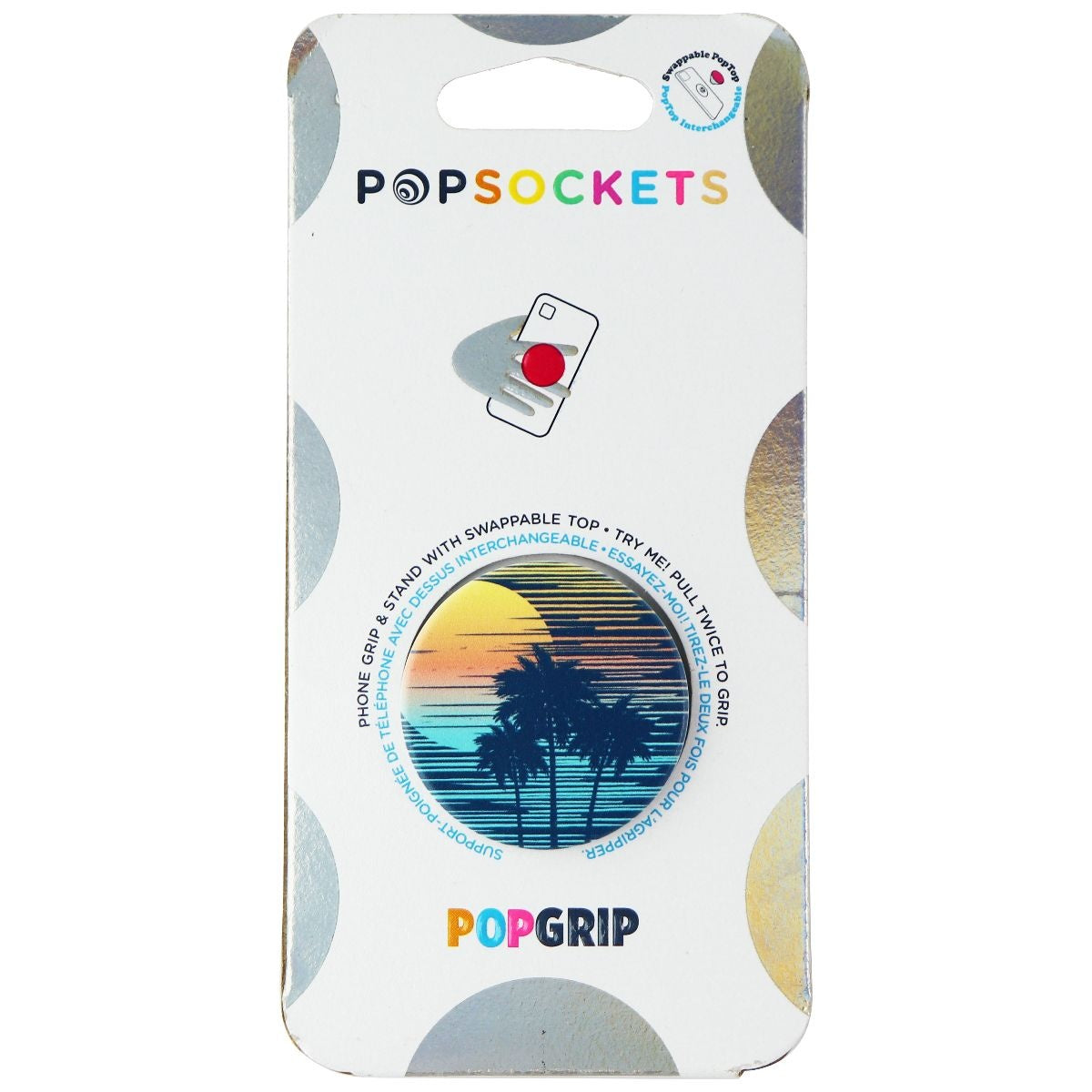 PopSockets PopGrip Stand & Grip with Swappable Top - Tropical Punch Cell Phone - Mounts & Holders PopSockets - Simple Cell Bulk Wholesale Pricing - USA Seller