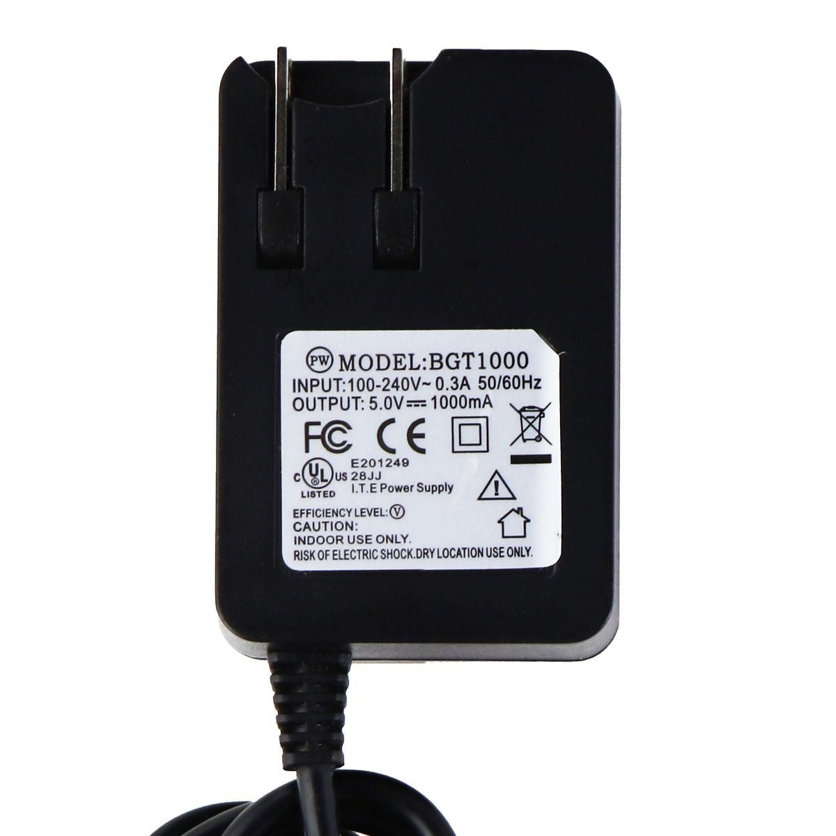(5-Volt/1-Amp) 6-Foot Micro-USB Wall Charger/Power Adapter - Black (BGT1000) Cell Phone - Chargers & Cradles Unbranded - Simple Cell Bulk Wholesale Pricing - USA Seller