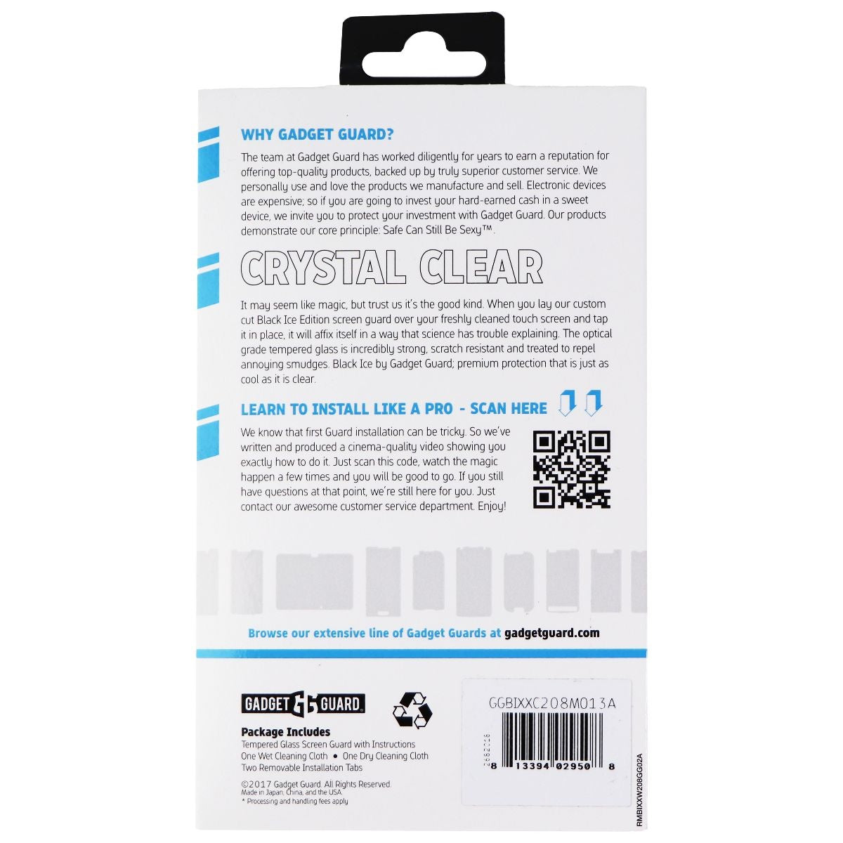 Gadget Guard Black Ice Tempered Glass for Motorola Moto G6 Play - Clear Cell Phone - Screen Protectors Gadget Guard - Simple Cell Bulk Wholesale Pricing - USA Seller