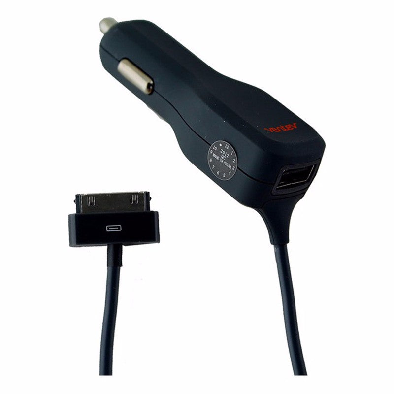 Ventev Dashport Car Charger with Apple 30-Pin Connector and Extra USB Port -Gray Cell Phone - Chargers & Cradles Ventev - Simple Cell Bulk Wholesale Pricing - USA Seller