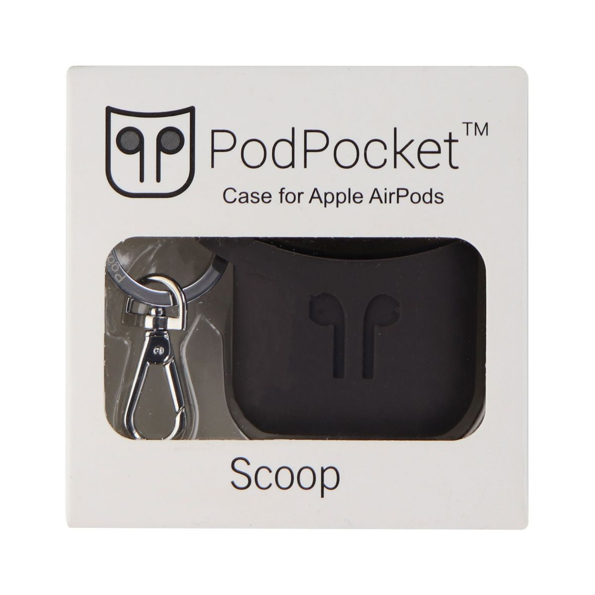 PodPocket Airpods Case with Keychain for Apple AirPods - Cocoa Gray (PP-1003)