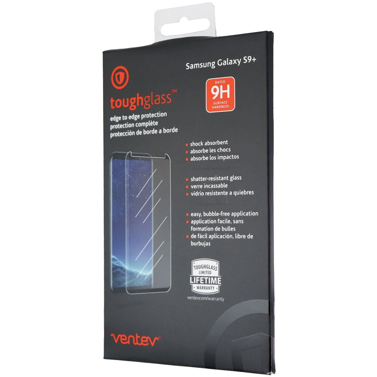 Ventev ToughGlass 9H Edge to Edge Tempered Glass for Galaxy (S9+) - Clear Cell Phone - Screen Protectors Ventev - Simple Cell Bulk Wholesale Pricing - USA Seller
