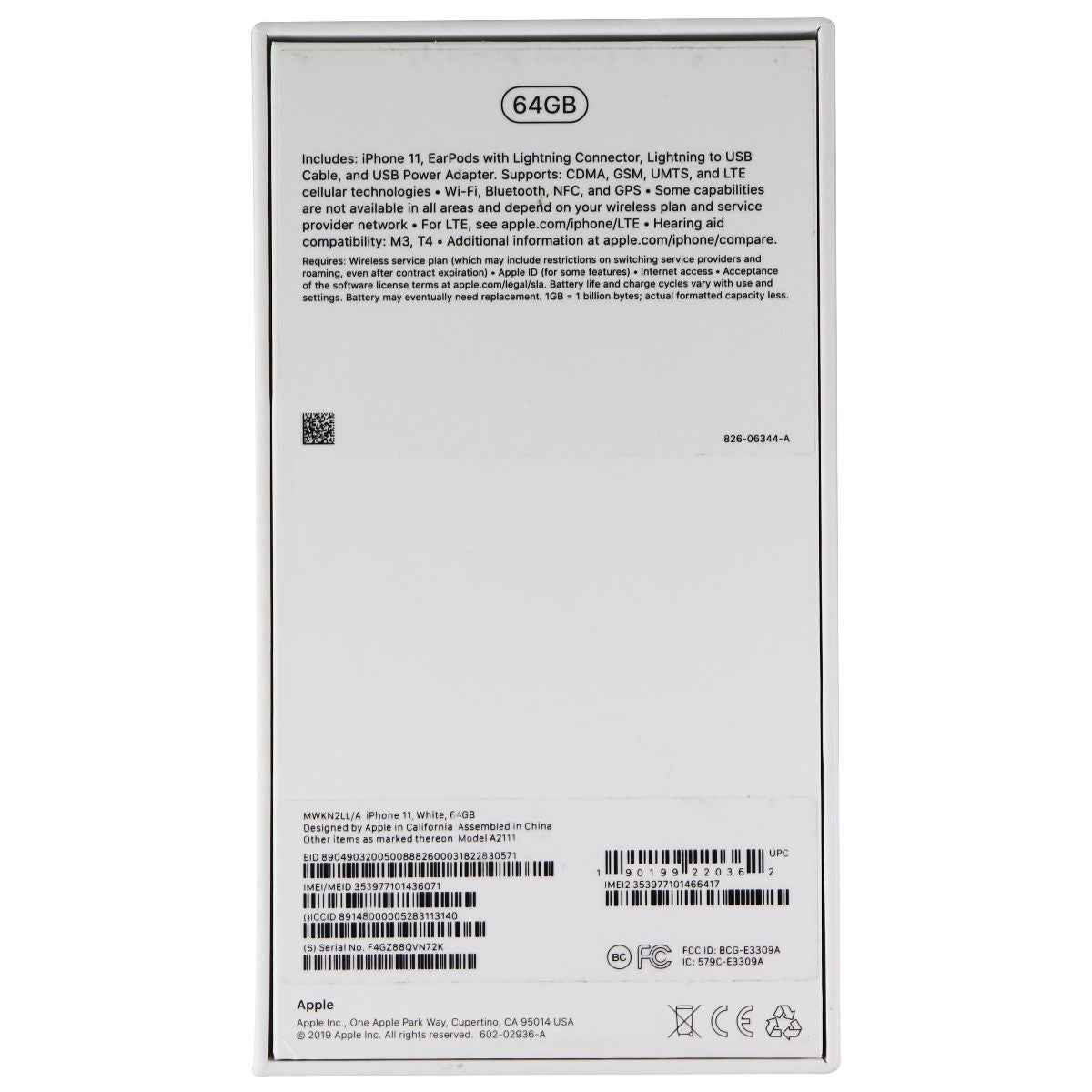 Apple iPhone 11 RETAIL BOX - 64GB / White - NO DEVICE Cell Phone - Other Accessories Apple - Simple Cell Bulk Wholesale Pricing - USA Seller