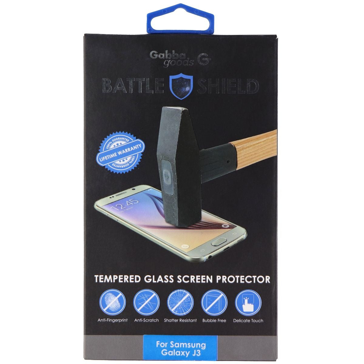 Gabba Goods Battle Shield Tempered Glass for Samsung Galaxy J3 (2016) - Clear Cell Phone - Screen Protectors GabbaGoods - Simple Cell Bulk Wholesale Pricing - USA Seller