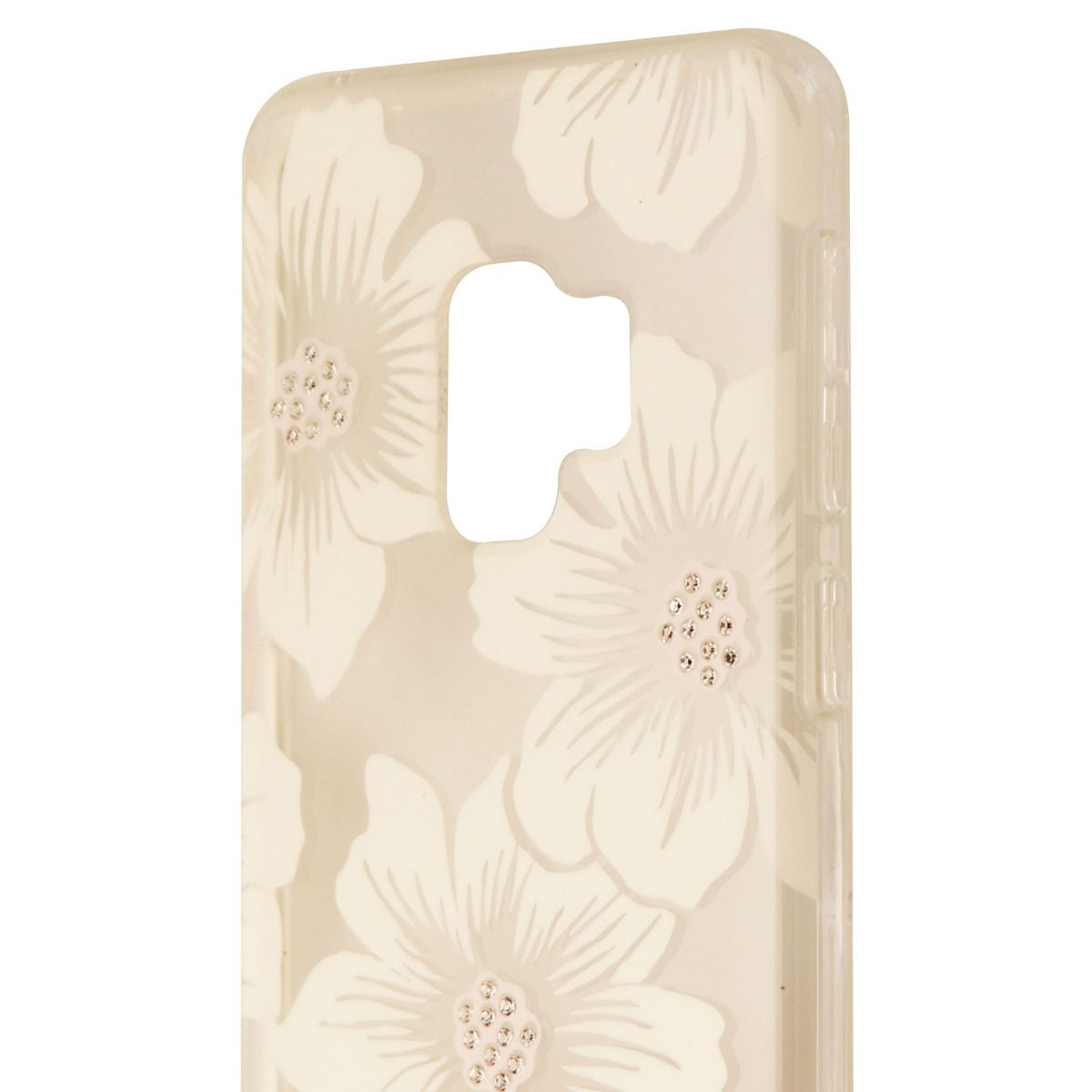 Kate Spade Hybrid Hardshell Case for Galaxy S9 - Clear/White Jewel Flower Cell Phone - Cases, Covers & Skins Kate Spade - Simple Cell Bulk Wholesale Pricing - USA Seller