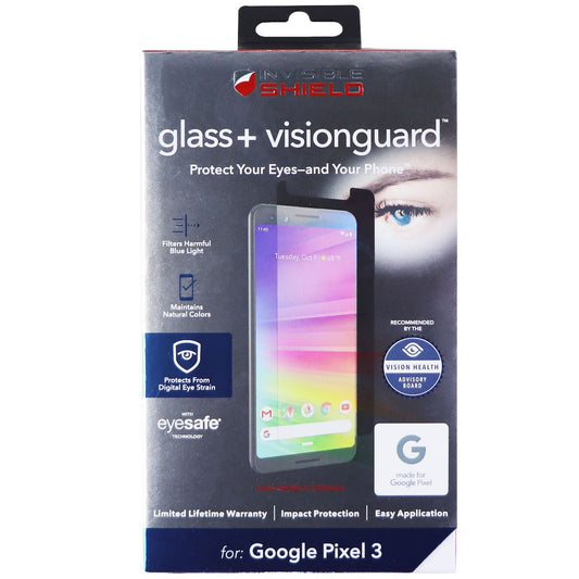 ZAGG InvisibleShield Tempered Glass+ VisionGuard for Google Pixel 3 - Clear Cell Phone - Screen Protectors Zagg - Simple Cell Bulk Wholesale Pricing - USA Seller