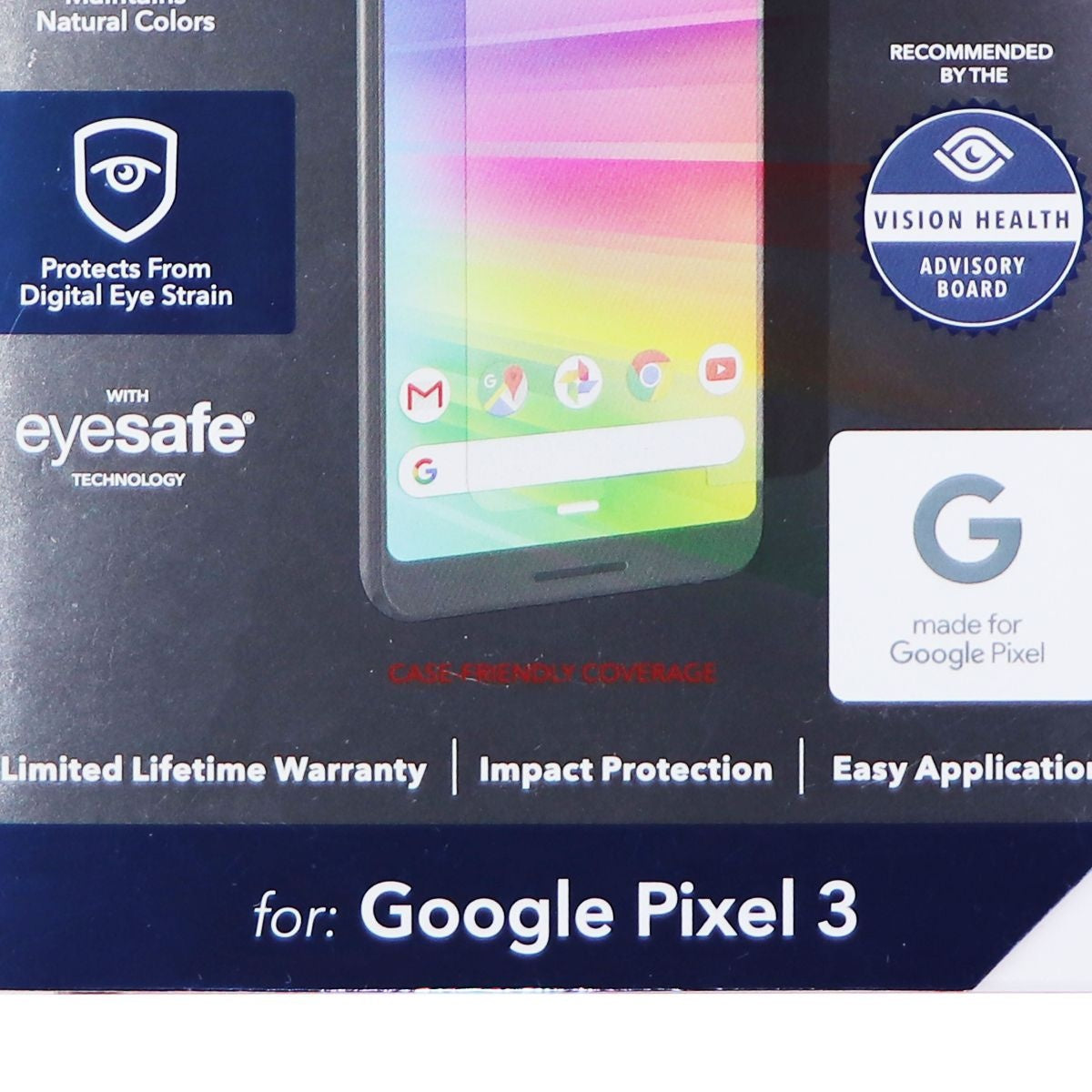 ZAGG InvisibleShield Tempered Glass+ VisionGuard for Google Pixel 3 - Clear Cell Phone - Screen Protectors Zagg - Simple Cell Bulk Wholesale Pricing - USA Seller
