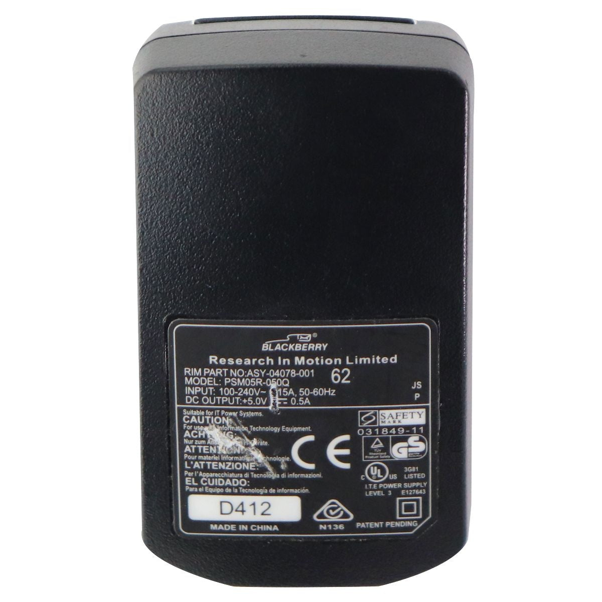 Blackberry USB AC Adapter Power Supply - PSM05R-050Q
