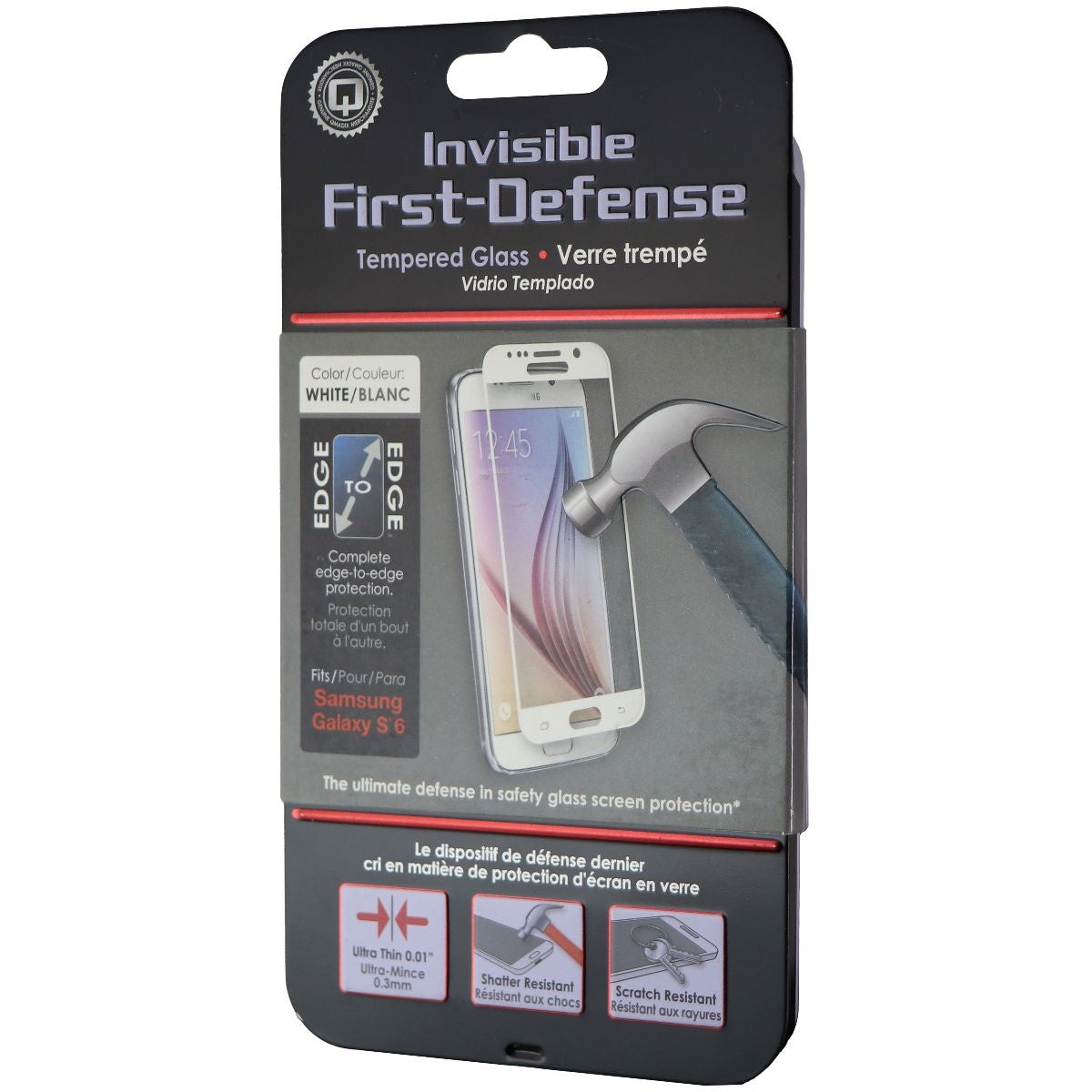 Qmadix Invisible Edge-to-Edge Tempered Glass for Galaxy S6 - Clear/White Cell Phone - Screen Protectors Qmadix - Simple Cell Bulk Wholesale Pricing - USA Seller