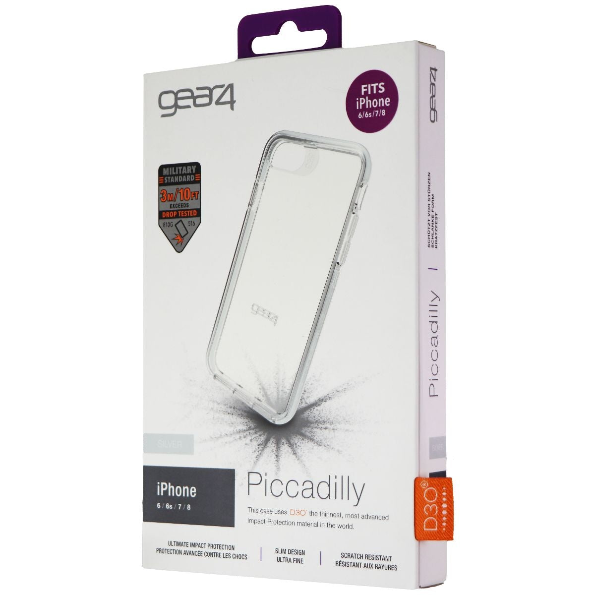 ZAGG Piccadilly Clear Case Slim, Tough Design for iPhone 7/8 - Silver IC7083D3 Cell Phone - Cases, Covers & Skins Zagg - Simple Cell Bulk Wholesale Pricing - USA Seller