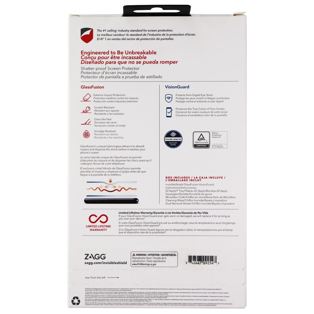 ZAGG Invisible Shield (GlassFusion VisionGuard) Screen Protector for Galaxy S10 Cell Phone - Screen Protectors Zagg - Simple Cell Bulk Wholesale Pricing - USA Seller