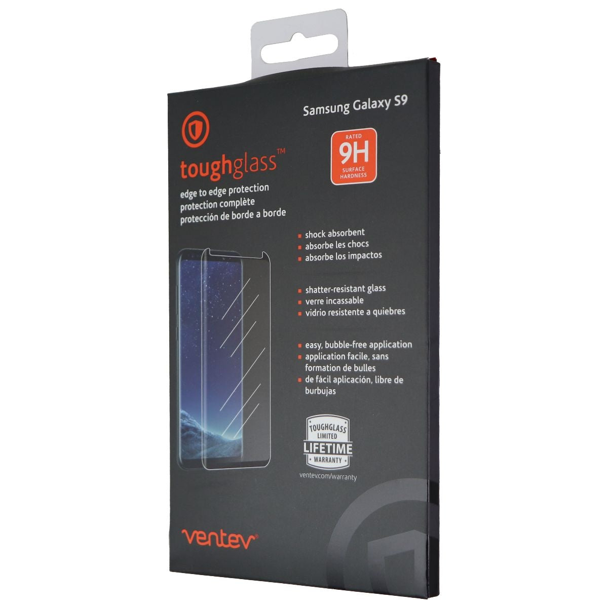 Ventev ToughGlass 9H Edge to Edge Tempered Glass for Galaxy S9 - Clear Cell Phone - Screen Protectors Ventev - Simple Cell Bulk Wholesale Pricing - USA Seller