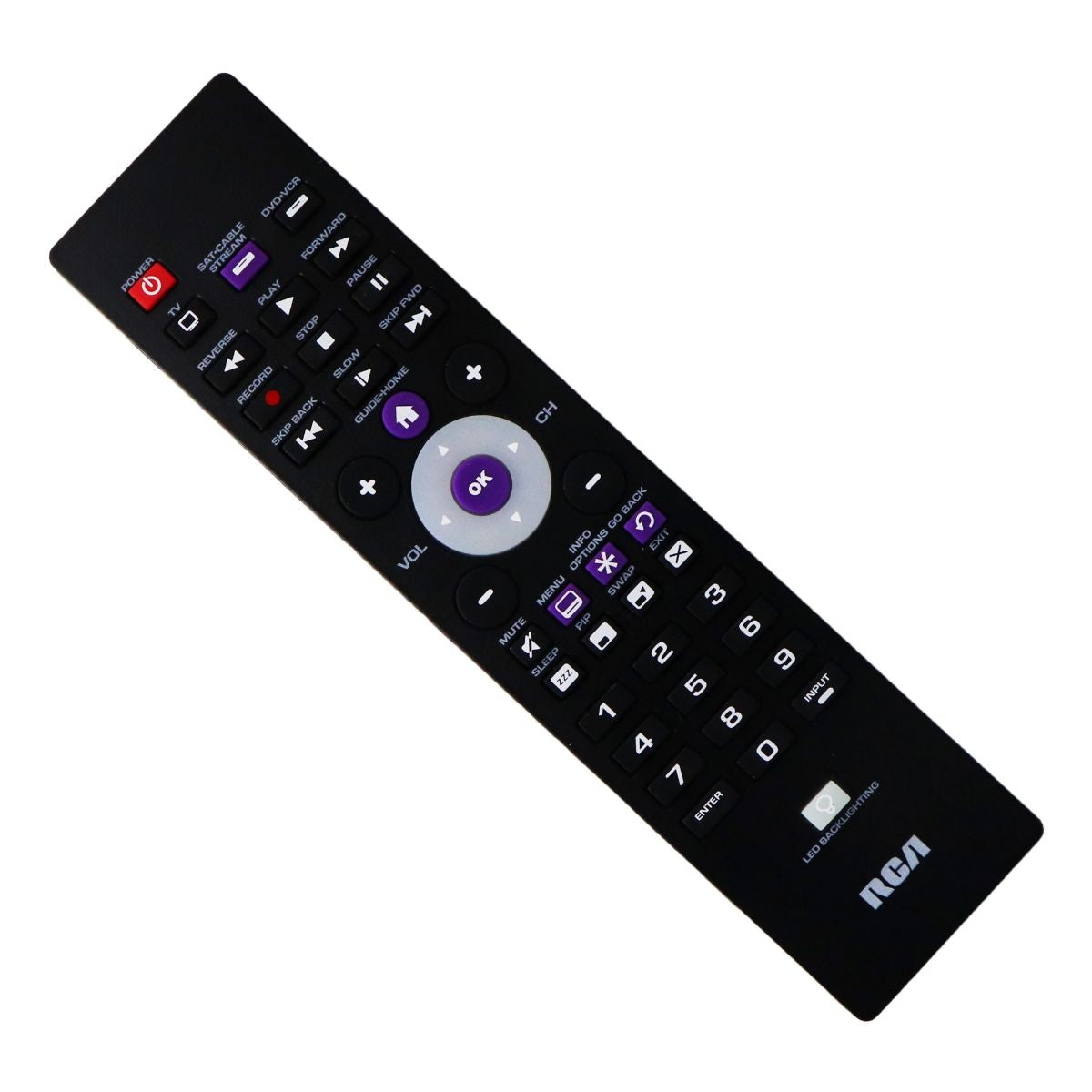 RCA Universal Remote (RCR003RWDE) with Backlit Buttons for 3 Devices - Black TV, Video & Audio Accessories - Remote Controls RCA - Simple Cell Bulk Wholesale Pricing - USA Seller