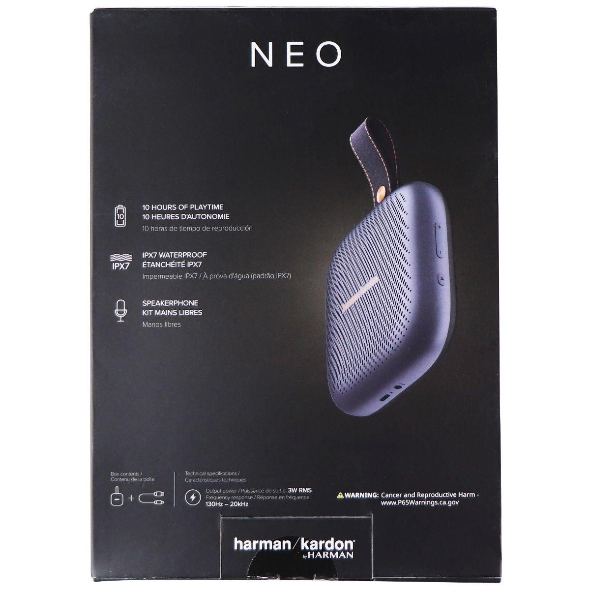 Harman Kardon Neo Portable Bluetooth Speaker with Strap - Gray