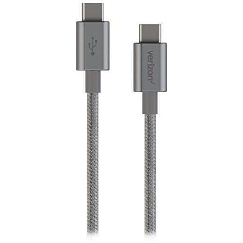 Verizon (CABCTOCGRY-M) 4Ft USB-C to USB-C Charge & Sync Data Cable - Gray Cell Phone - Cables & Adapters Verizon - Simple Cell Bulk Wholesale Pricing - USA Seller
